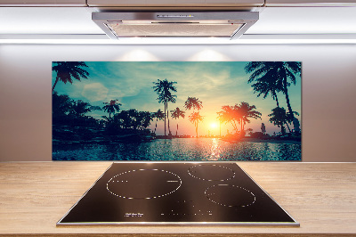 Spatscherm keuken Palm Sunset