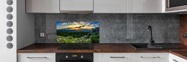 Spatplaat keuken Bergpanorama