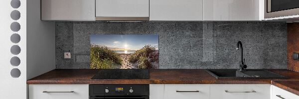 Glazen achterwand keuken duinen aan zee