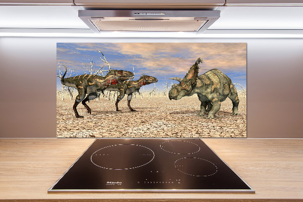 Spatscherm keuken Dinosaurussen