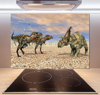 Spatscherm keuken Dinosaurussen