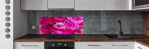 Spatscherm keuken Boeket roze rozen