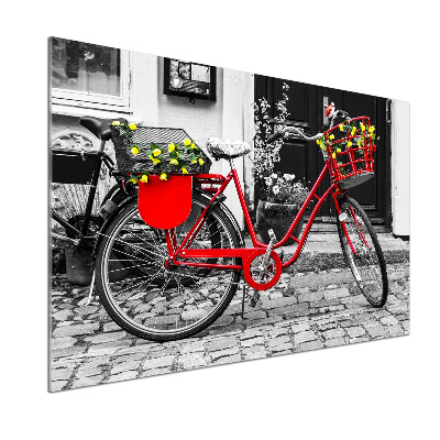 Glazen achterwand keuken Stadsfiets