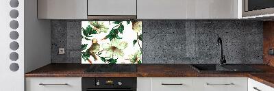 Spatscherm keuken Hibiscusbloemen