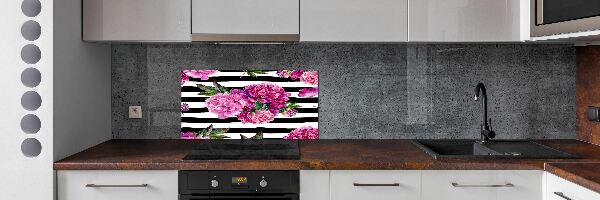 Keuken achterwand Roze pioenrozen