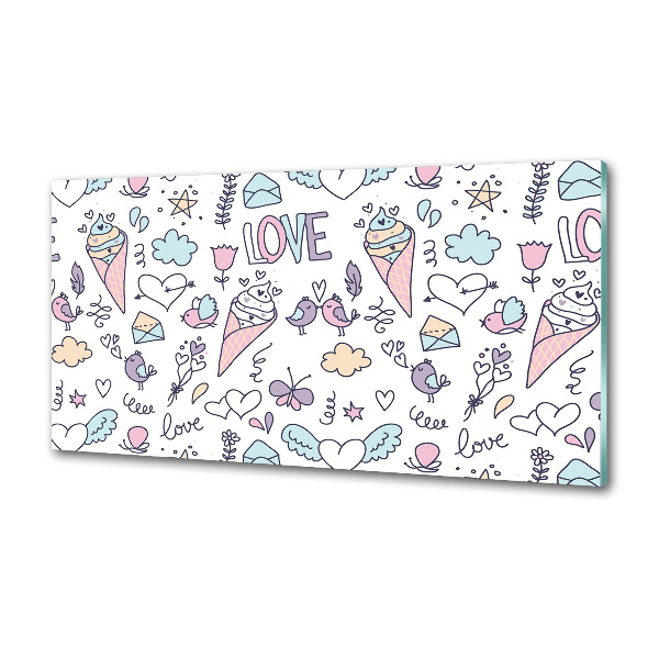 Spatplaat keuken Romantisch patroon