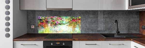 Achterwand keuken Veelkleurige bloemen