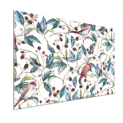 Achterwand keuken Braambessen en vogels