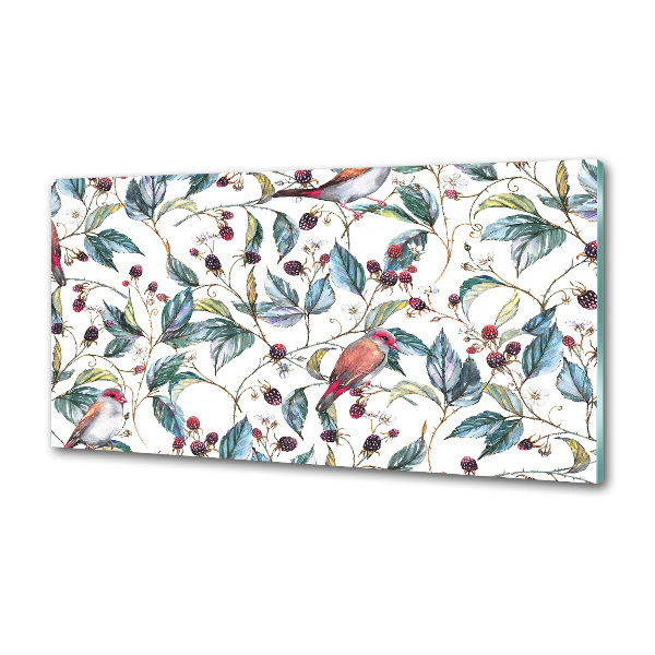 Achterwand keuken Braambessen en vogels