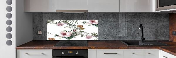 Spatplaat keuken Bloemenpatroon