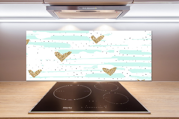 Panel do kuchni Złote serca tło