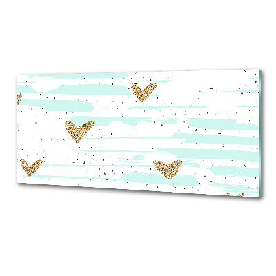 Panel do kuchni Złote serca tło