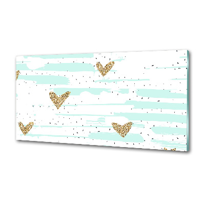 Spatscherm keuken Achtergrond met gouden hartjes