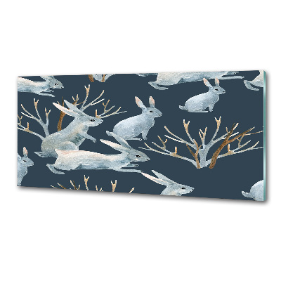 Keuken achterwand Konijnen in de winter