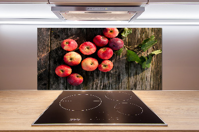 Glazen achterwand keuken Appels op tafel