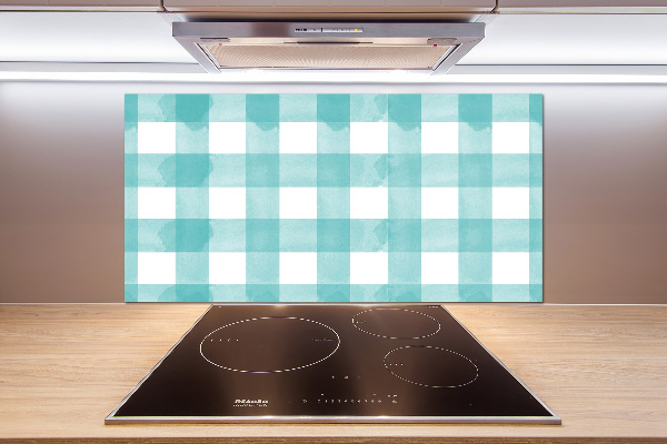 Glazen achterwand keuken Blauw geblokt