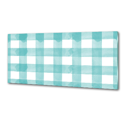 Glazen achterwand keuken Blauw geblokt