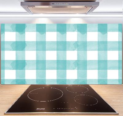 Glazen achterwand keuken Blauw geblokt