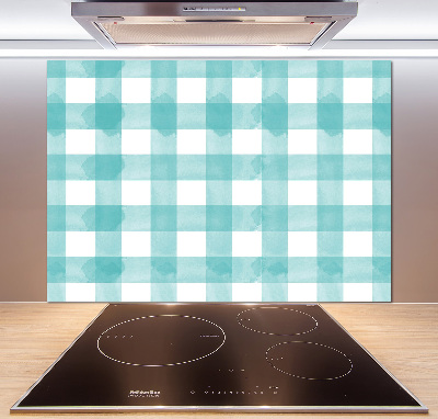 Glazen achterwand keuken Blauw geblokt