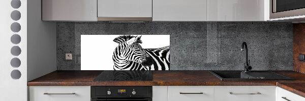Glazen achterwand keuken Zebra in de sneeuw