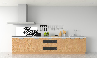 Glazen achterwand keuken Zebra in de sneeuw