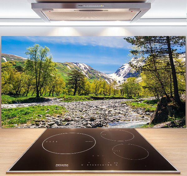 Keuken achterwand Een rivier in de bergen