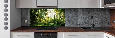 Panel do kuchni Poranne słońce las