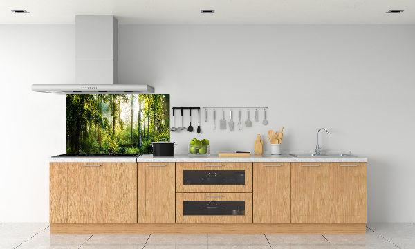 Panel do kuchni Poranne słońce las