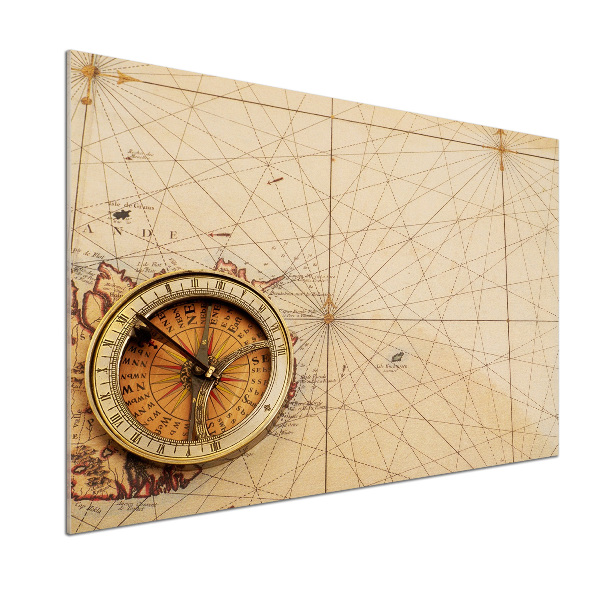 Panel do kuchni Kompas na mapie