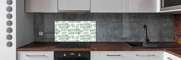Glazen achterwand keuken Groene bladeren