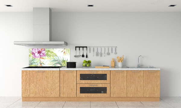 Spatplaat keuken Hawaiiaanse bloemen