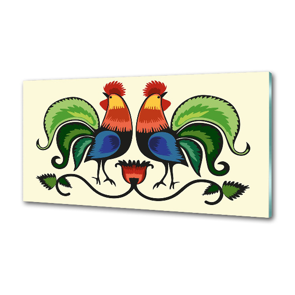 Spatscherm keuken Hanen volkspatroon