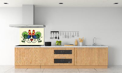 Spatscherm keuken Hanen volkspatroon