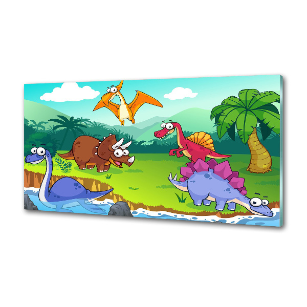 Panel między meble w kuchni Dinozaury