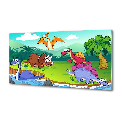 Panel między meble w kuchni Dinozaury