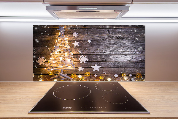 Achterwand keuken Verlichte kerstboom