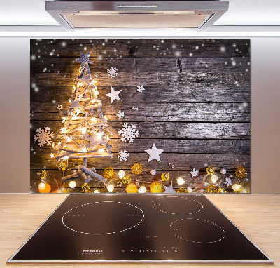 Achterwand keuken Verlichte kerstboom