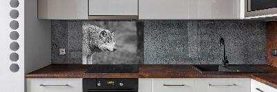 Glazen achterwand keuken Grijze wolf