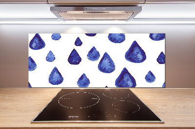 Keuken achterwand Blauwe druppels