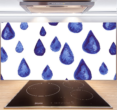 Keuken achterwand Blauwe druppels