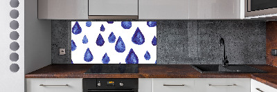 Keuken achterwand Blauwe druppels