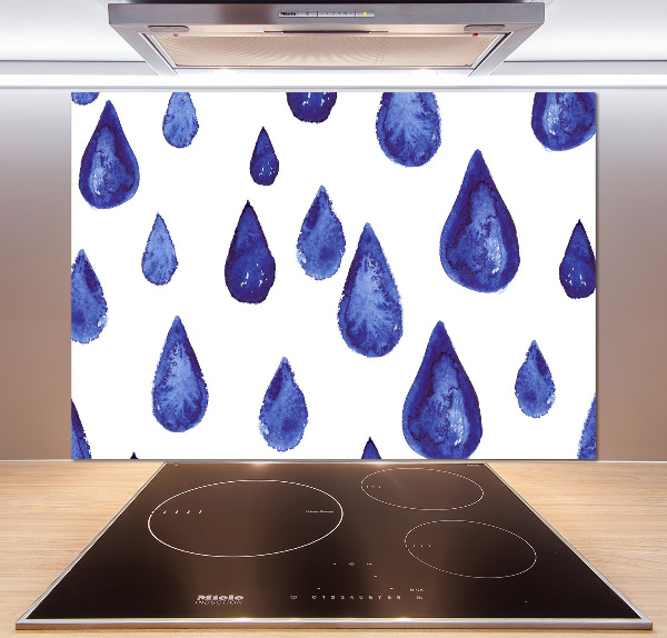 Keuken achterwand Blauwe druppels