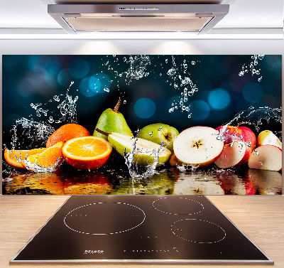 Spatscherm keuken Fruit en water