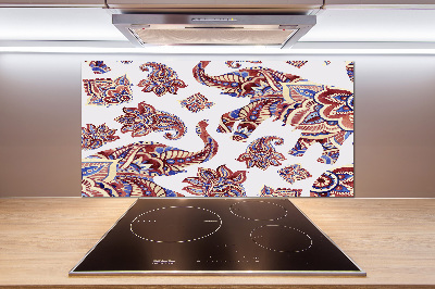 Keuken achterwand Olifantenornamenten