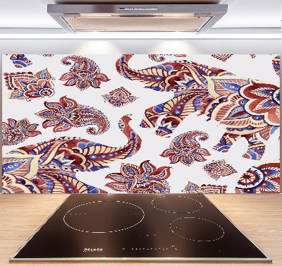 Panel do kuchni Słonie ornamenty