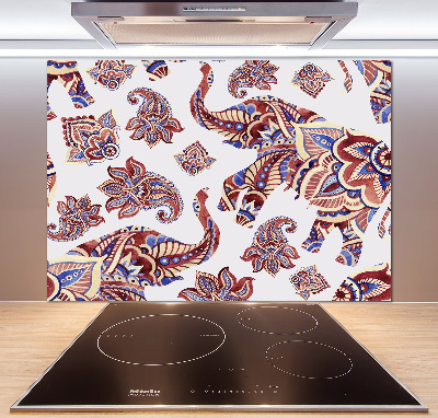 Panel do kuchni Słonie ornamenty