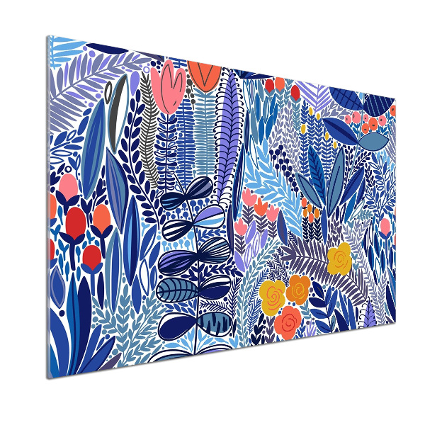 Spatscherm keuken Bloemenpatroon