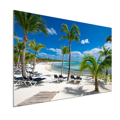 Glazen achterwand keuken strand van de Malediven