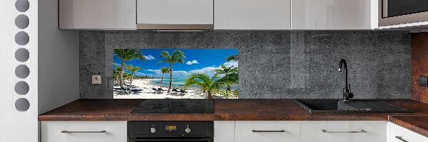 Glazen achterwand keuken strand van de Malediven