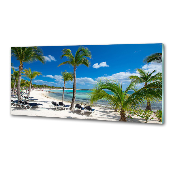 Glazen achterwand keuken strand van de Malediven